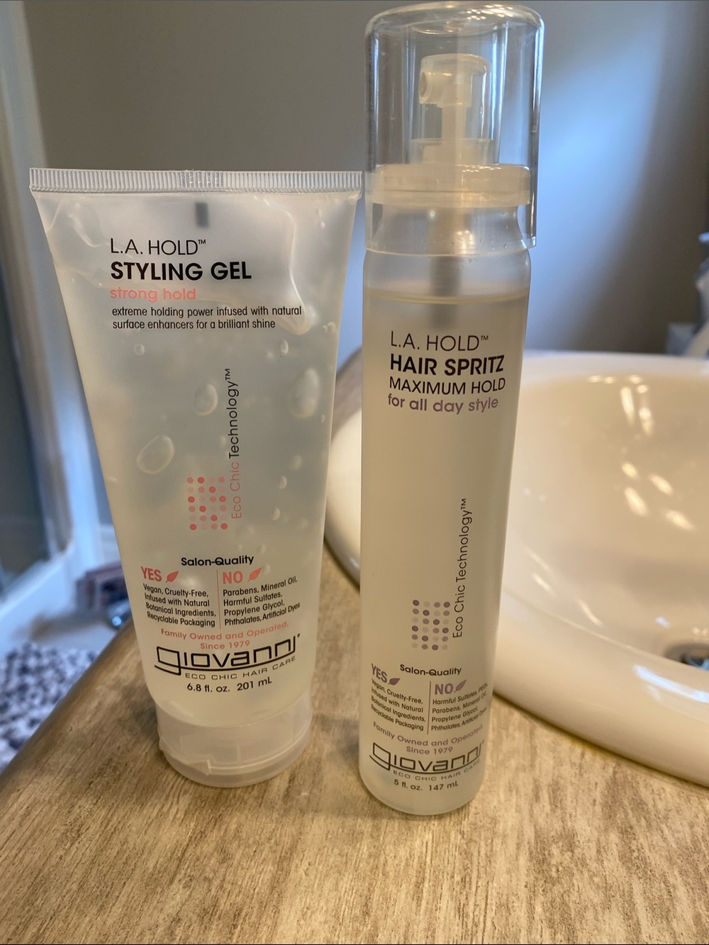 Giovanni L.A. Hold Styling Gel & Hair Spritz Duo - Clear/Translucent
